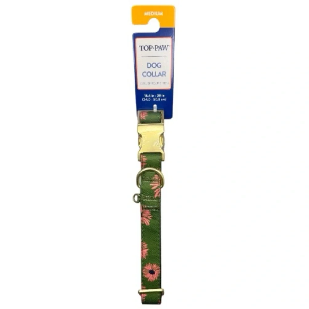Dog Collar, Floral Design, Size Medium — Top Paw